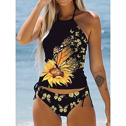 Maillots de Bain Tankini 2 pièces Maillot de bain Femme 2 Pièces Imprimé Spot Multicouleur Normal Débardeur Maillots de bain Sportif Tenues de plage Lightinthebox