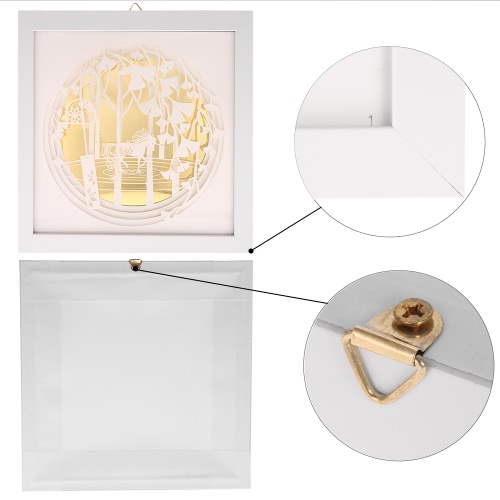 Modern 3D Decorative Painting with Frame Delicate Paper Engraving Picture Wall Living Room Home Decor Decoration 24*24cm