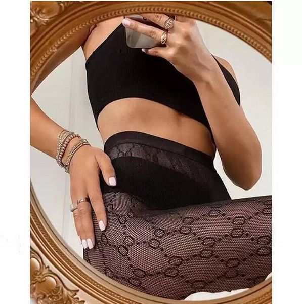 Sexy Transparent Girls Leggings Textile Designer Socks Women Letter Stockings Fashion Luxury Summer Breathable Leg Tights Sexy Lace Stocking