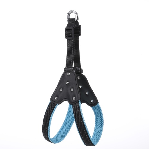 Arnés para perro No tirar Rhinestone ajustable Correas de pecho de diamante Ganchos de metal Correa