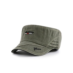 Men's Military Cap Cadet Hat Black Light Green Cotton Fashion Streetwear Stylish 1920s Fashion Outdoor Daily Going out Pure Color Adjustable Sunscreen Lightinthebox