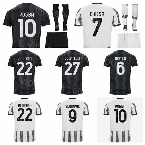 22-23 Youth Man Club 10 POGBA Soccer Jersey Set 8 MCKENNIE 11 CUADRADO 25 RABIOT 6 DANILO 22 DI MARIA 9 VLAHOVIC 7 CHIESA Football Shirt Kits Uniform For Sport Fans YouWen