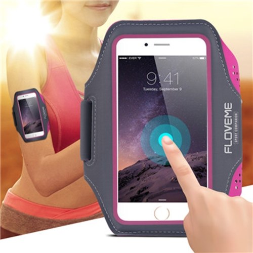 FLOVEME Universal Sport Fitness brazalete teléfono caja correa ajustable con llave de ranura para iPhone 6 Plus / 6S Plus / 7 Plus