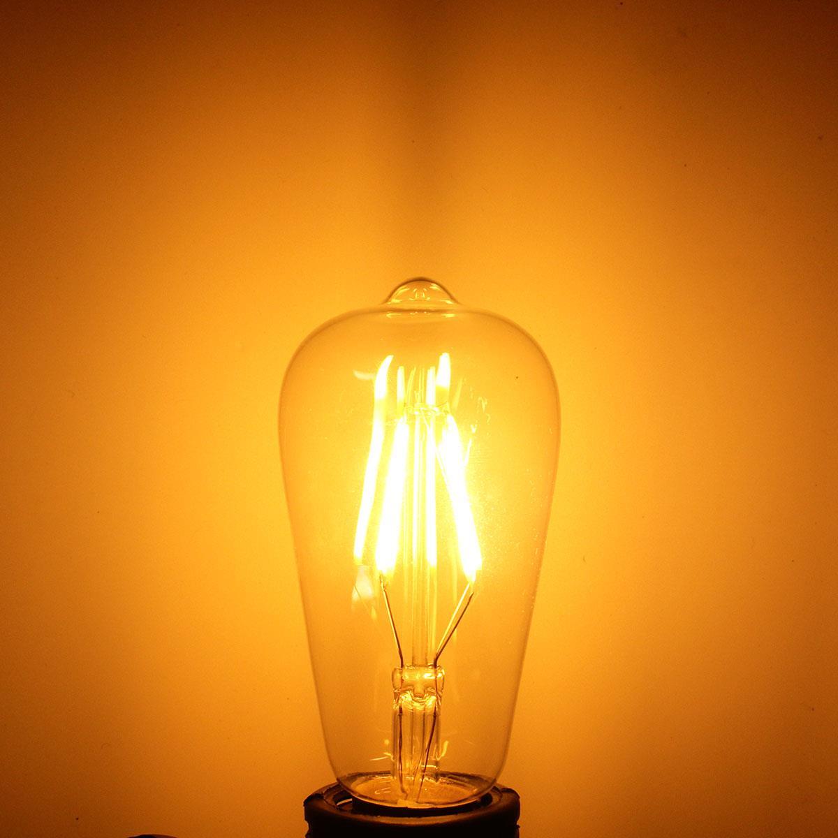 Dimmable Vintage Retro E27 ST58 4W LED COB Warm WhiteFilament Edison Bulb 110V 220V