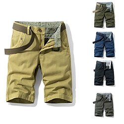 Men's Cargo Shorts Shorts Multi Pocket Straight Leg Solid Colored Comfort Wearable Outdoor Daily 100% Cotton Sports Stylish Black Army Green miniinthebox