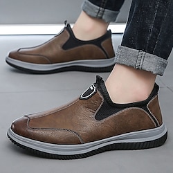 Men's Loafers  Slip-Ons Daily PU Waterproof Black Brown Spring Fall Lightinthebox