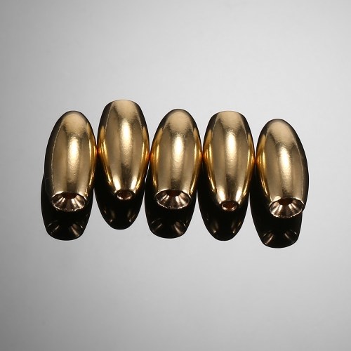 5pcs Brass Bullet Sinker Weight Fast Sinking for Rig Bass Fishing Accessory Lead Sinkers