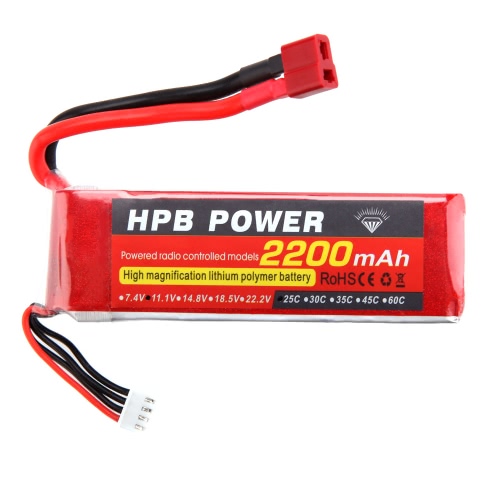 HPB 11.1V 2200mAh 25 C MAX 35C 3S T Conecte la batería Li-po para coche RC avión T-REX 450 helicóptero parte