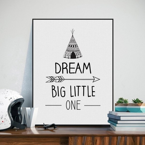 Unframed Painting Black White Nordic Minimalist Typography Quotes Art Print Poster