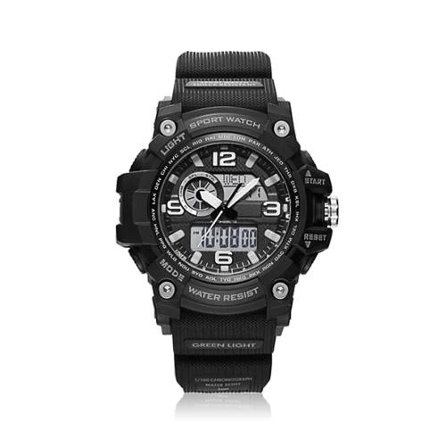 Montre de sport en plein air à quartz analogique numérique avec cadran double et cadran large pour hommes X