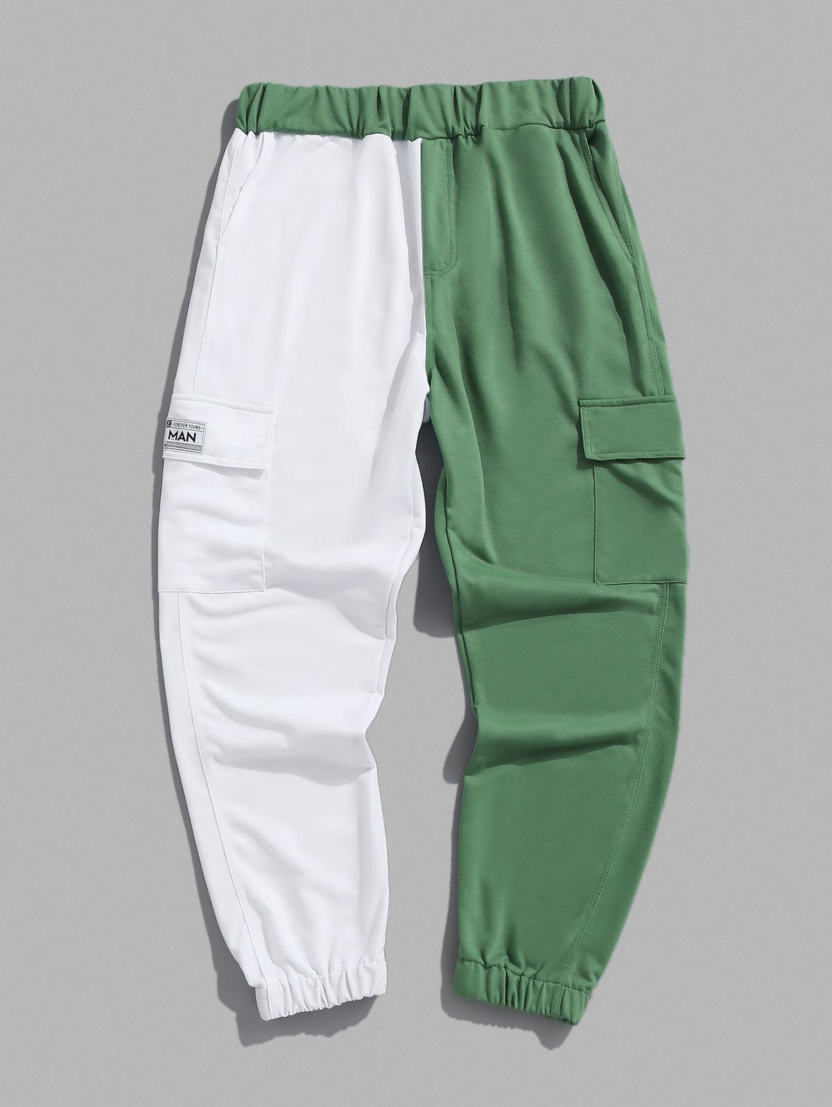 ZAFUL Men's ZAFUL Two Tone Cargo Jogger Sweatpants M Light green