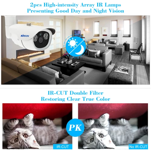 KKmoon 960P AHD cámara de la bala de Vigilancia de 1,3 MP 3.6mm 1/4 '' CMOS de 2 lámparas de noche IR Array Vision IR-CUT impermeable al aire libre del sistema de seguridad CCTV NTSC cubierta