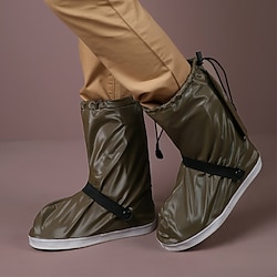couvre-chaussures anti-pluie épaississement antidérapant résistant à l'usure portable adulte femme imperméable couvre-pieds hommes en plein air jour de pluie randonnée tube moyen miniinthebox