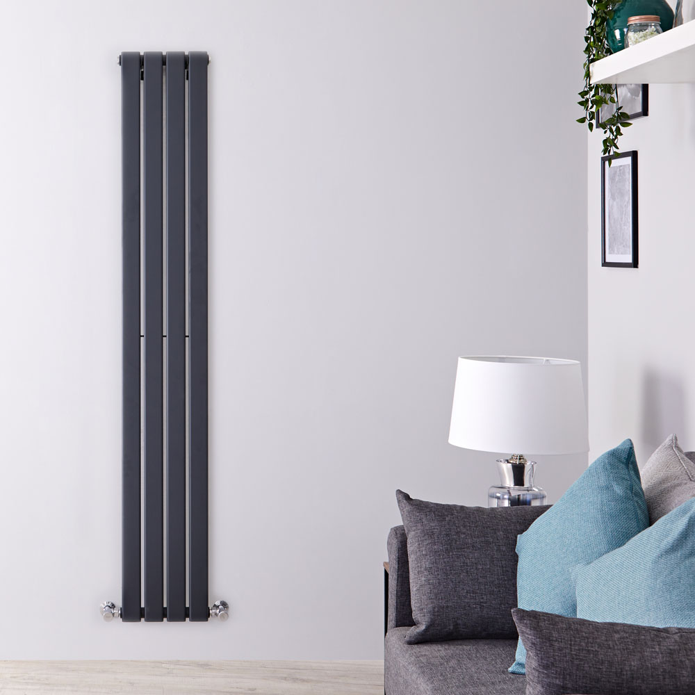 Radiador de Diseño Vertical - Antracita - 1600mm x 280mm x 47mm - 586 Vatios - Delta