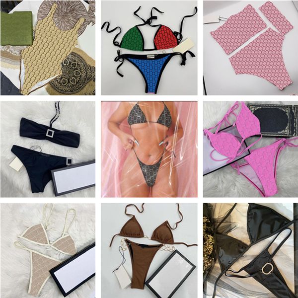 Womens Bikinis Luxury Rhinestone Swimsuit Textile Sexy Backless Women Swimwear Bathing Suit 20 Styles