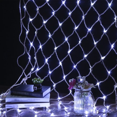 126 LED 1.5 * 0.8m Retro Vintage Rope Net Fish String Lights Lámpara de cadena de hadas