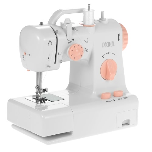Decdeal máquina de coser eléctrica multifuncional de la casa 2 ajustes de la velocidad con el pedal de pie ligero AC100-240V