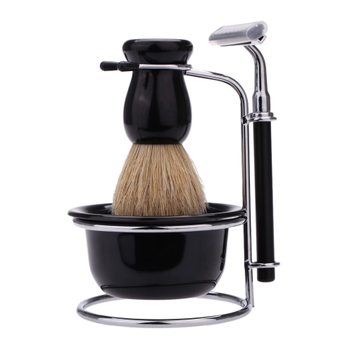 Maquinilla de afeitar Manual 4 en 1 hombre Set barba afeitadora masculina Facial Limpieza herramienta afeitado cepillo Bowl Stainess soporte de acero titular 5 hojas afeitarse