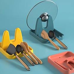 Household Multi Function Spoon Rest Kitchen Storage Creative Plastic Pot Lid Rack Utensils Soup Spoon Spatula Storage Rack Lightinthebox