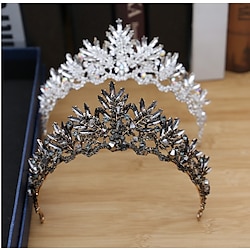 Tiaras Wreaths Crown Masquerade Retro Vintage Gothic Alloy For Black Swan Cosplay Halloween Carnival Women's Ladies Girls' Costume Jewelry Fashion Jewelry / Crystal / White / Mini / C Shape Lightinthebox