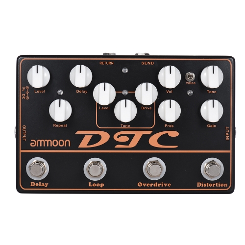 ammoon DTC 4-in-1 Electric Guitar Effects Pedal