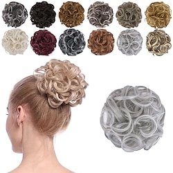 Hair Buns Hair Piece Messy Tousled Wavy Curly Scrunchies Wrap Ponytail Extensions with Elastic Rubber Band Synthetic Donut Updo Hairpieces for Women Girls Lightinthebox