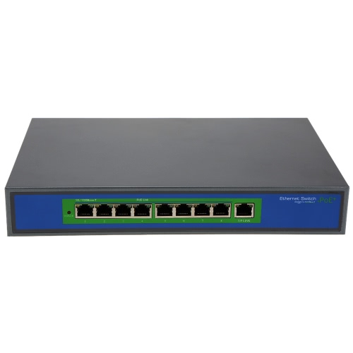 8 puertos 100Mbps IEEE802.3af POE Switch/inyector Power over Ethernet para dispositivos IP cámara VoIP teléfono AP 108POE-M-AF