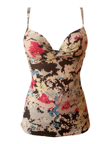 Sexy Women Flower Print Tankini Top Underwire Skirted Swimsuit Swimwear Bathing Suit
