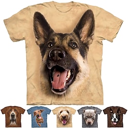 Animal Dog T-shirt Cartoon Manga Animal Graphic T-shirt For Men's Women's Unisex Adults' 3D Print 100% Polyester Casual Daily Lightinthebox