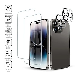 [Pack 22] Téléphoner Protection Écran  Protecteur D'objectif D'appareil Photo Pour Apple iPhone 14 Pro Max Plus 13 12 11 Mini X XR XS 8 7 Verre Trempé Haute Définition (HD) Antidéflagrant miniinthebox