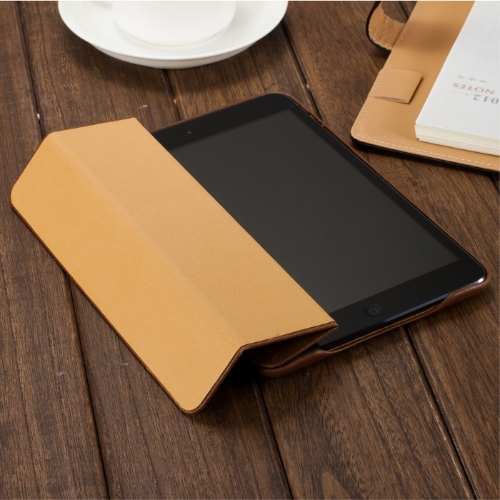 Funda protectora cubierta inteligente magnético para iPad mini despertador dormir Vintage auténtica vaca cuero negro