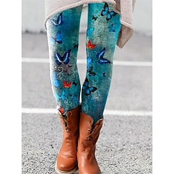 collants de mode pour femmes leggings imprimer pantalon pleine longueur quotidien micro-élastique papillon contrôle du ventre bout à bout maigre image couleur 3 2xl Lightinthebox
