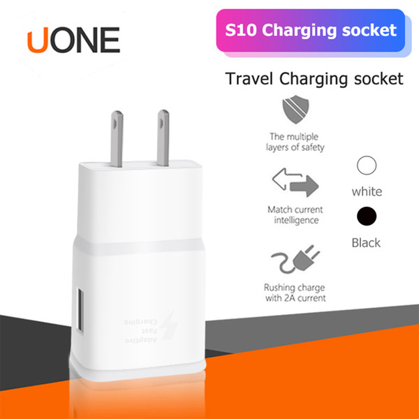 OEM S10 Fast Charger 9V 1.67A Adapter USB Wall Charger UK EU US Plug Travel Universal For Galaxy S9 S8 S7 Edge S6 Note9