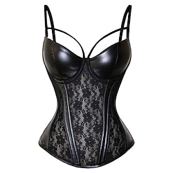 Rococo Punk  Gothic Medieval Steampunk Overbust Corset Lingerie Bustier Bodyshaper Women's 12 Plastic Bones Costume Vintage Cosplay Corset Lightinthebox