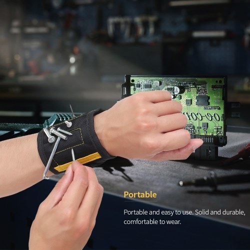 Multi-functional Magnetic Wristband Small Parts Adsorption Tools Portable Tool Bag Electrician Wrist Tool Belt Screws Nails Drill Bits Holder Repair Tools