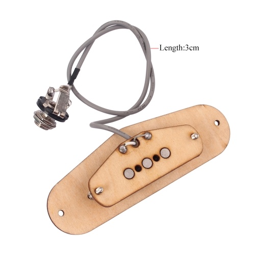 Three string / 3 Pole Guitar Pickup Maple Wood Humbucker Pickup with 6.35mm Jack for Cigar Box Guitar