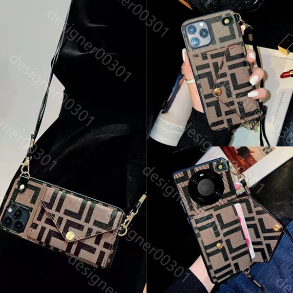 Designer Lanyard Crossbody Phone Cases For iPhone 14 13 12 11 Pro Max 14Pro 14ProMax 14Plus Back Cover 13Pro 13ProMax 12ProMax Cellphone Handbag Case Card Package