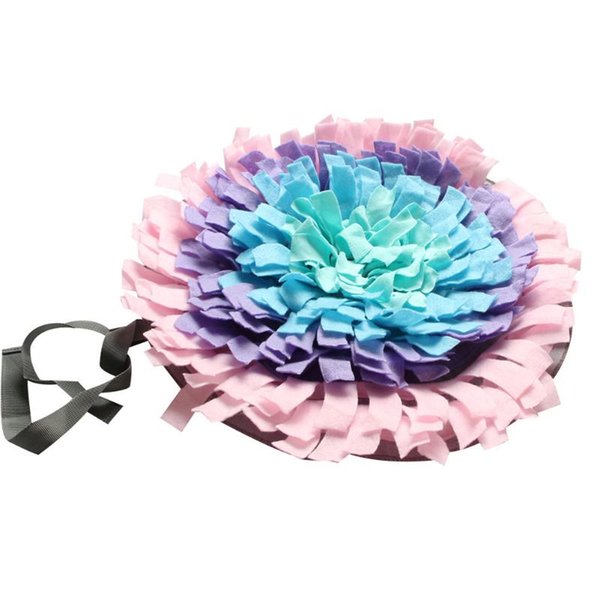 Kennels & Pens Pet Toys Dog Round Sniffing Pad Bed Washable Training Blanket Feeding Mat Piecing Multicolor Product