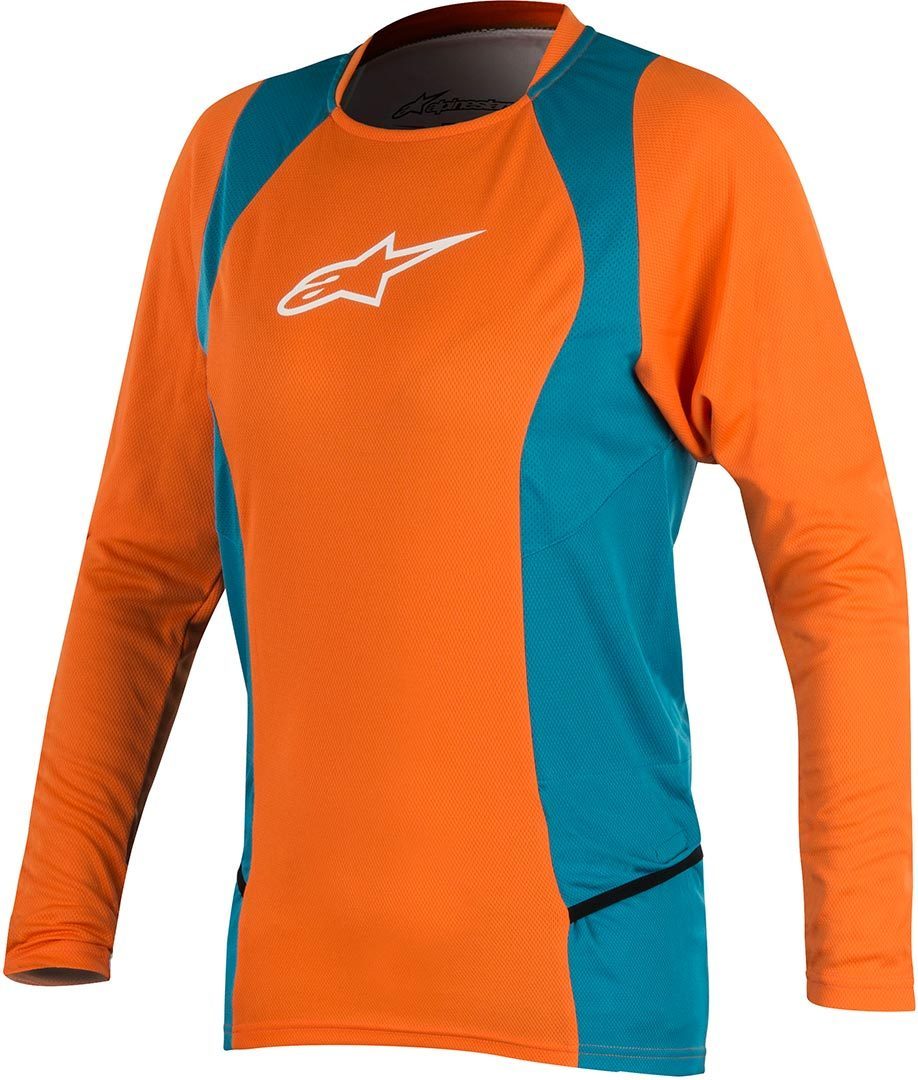 Alpinestars Stella Drop 2 LS Chemise de la bicyclette Bleu Orange XL