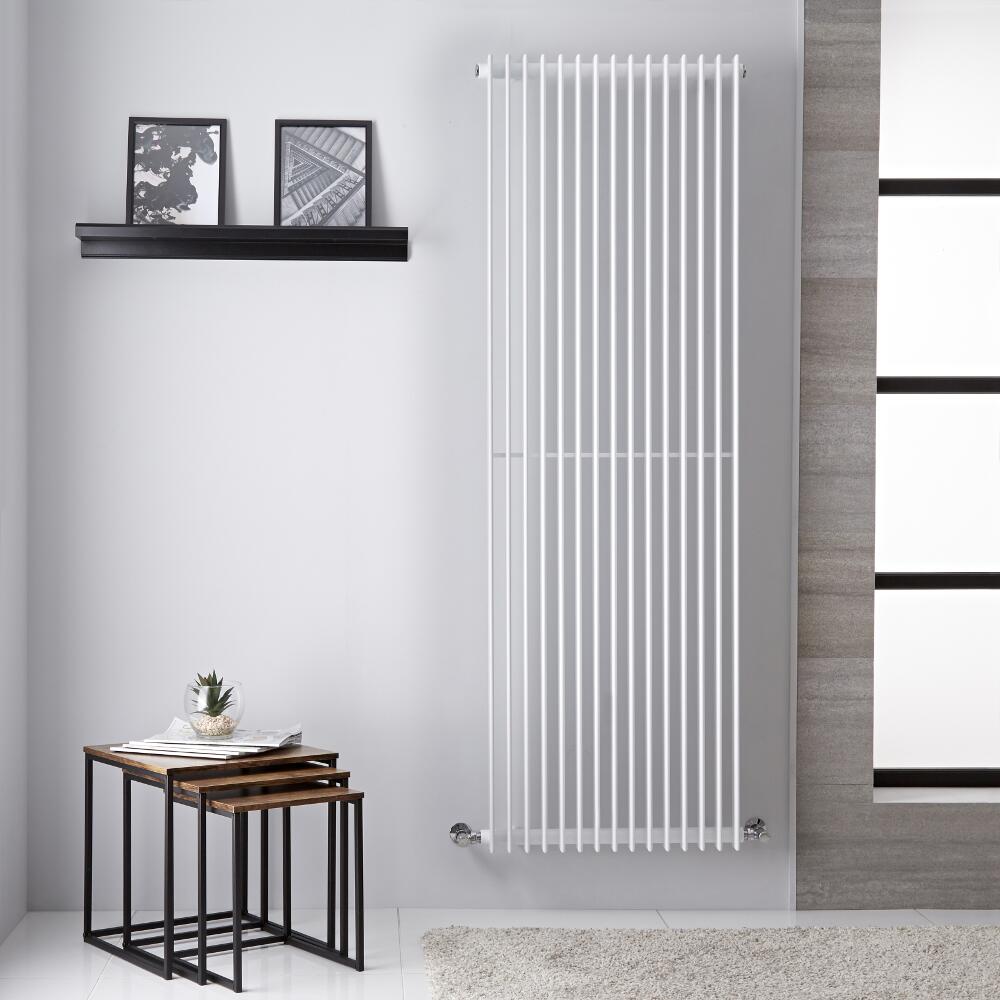 Radiador Toallero de Diseño Vertical - Color Blanco - 1800mm x 605mm - 1947 Vatios - Roma