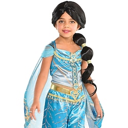 Cosplay Wig Child Jasmine Straight Braid With Ponytail Wig Very Long Black Synthetic Hair Women's Anime Cosplay Exquisite Black World Book Day Wigs Lightinthebox