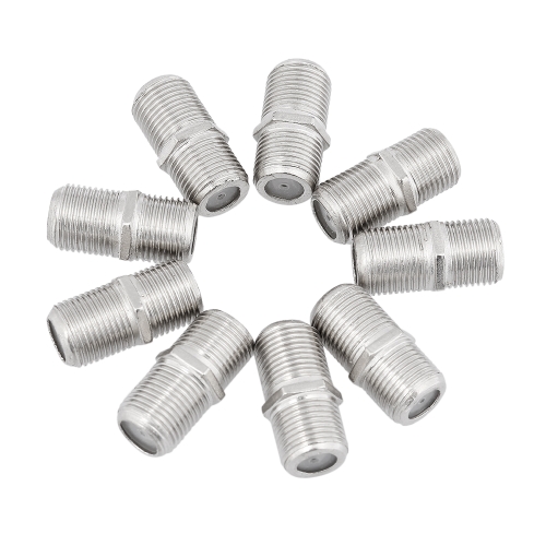 Zinc Alloy British F Female to F Female Connector Dule Pass Straight Cable TV Equipment Joint Double Negative Head Adapter RF Components 10PCS