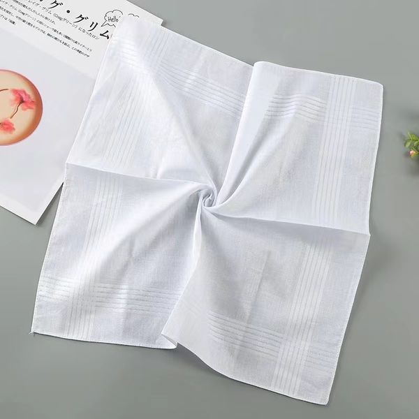 Mens handkerchief Party 40cm 100% Cotton Male Table Satin Handkerchief Towboats Square Handkerchief Whitest 34cm Men Christmas Gift EEA470