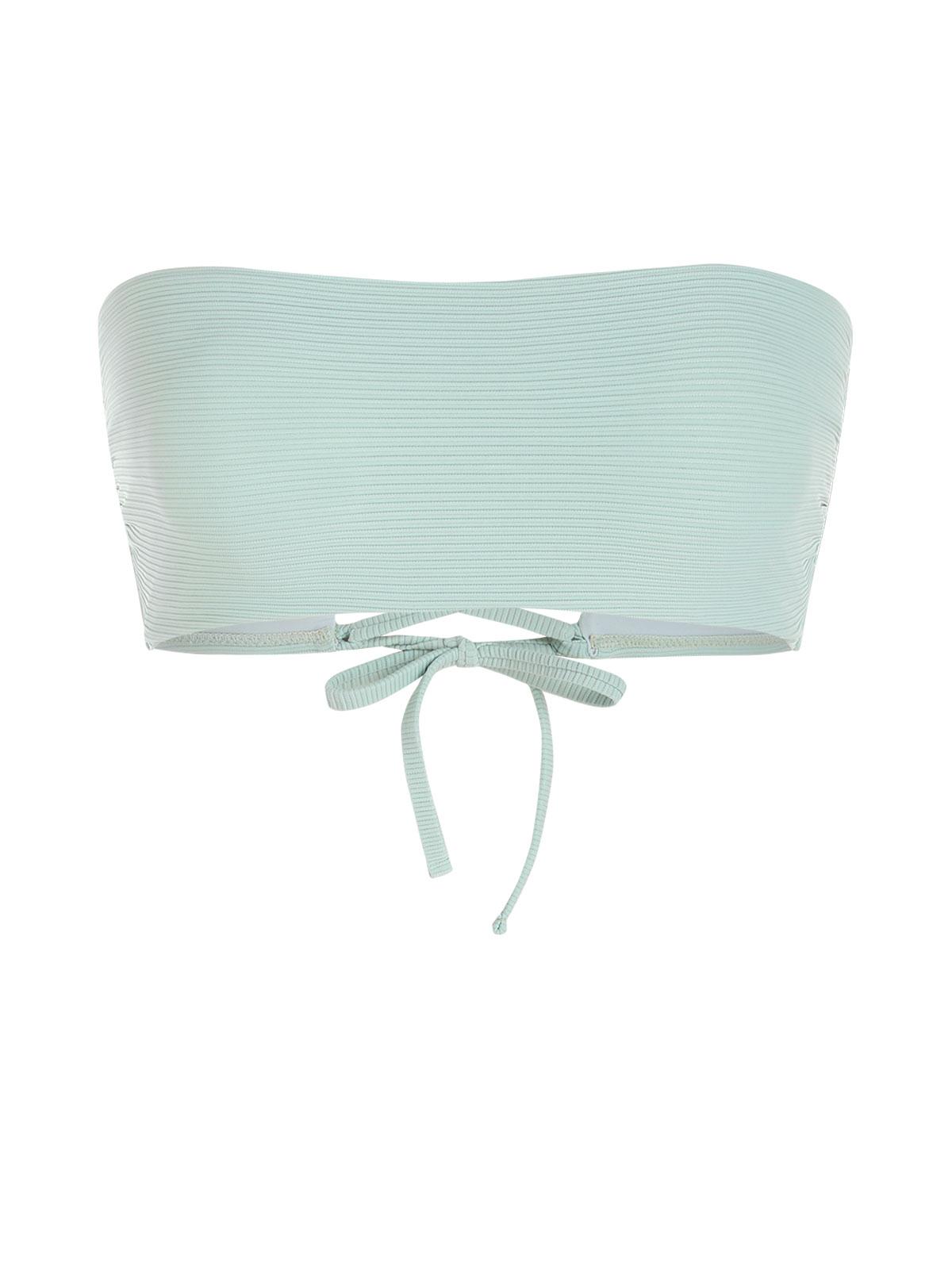 ZAFUL Bikini Bandeau Top con Textura con Cordones en La Espalda L Verde claro