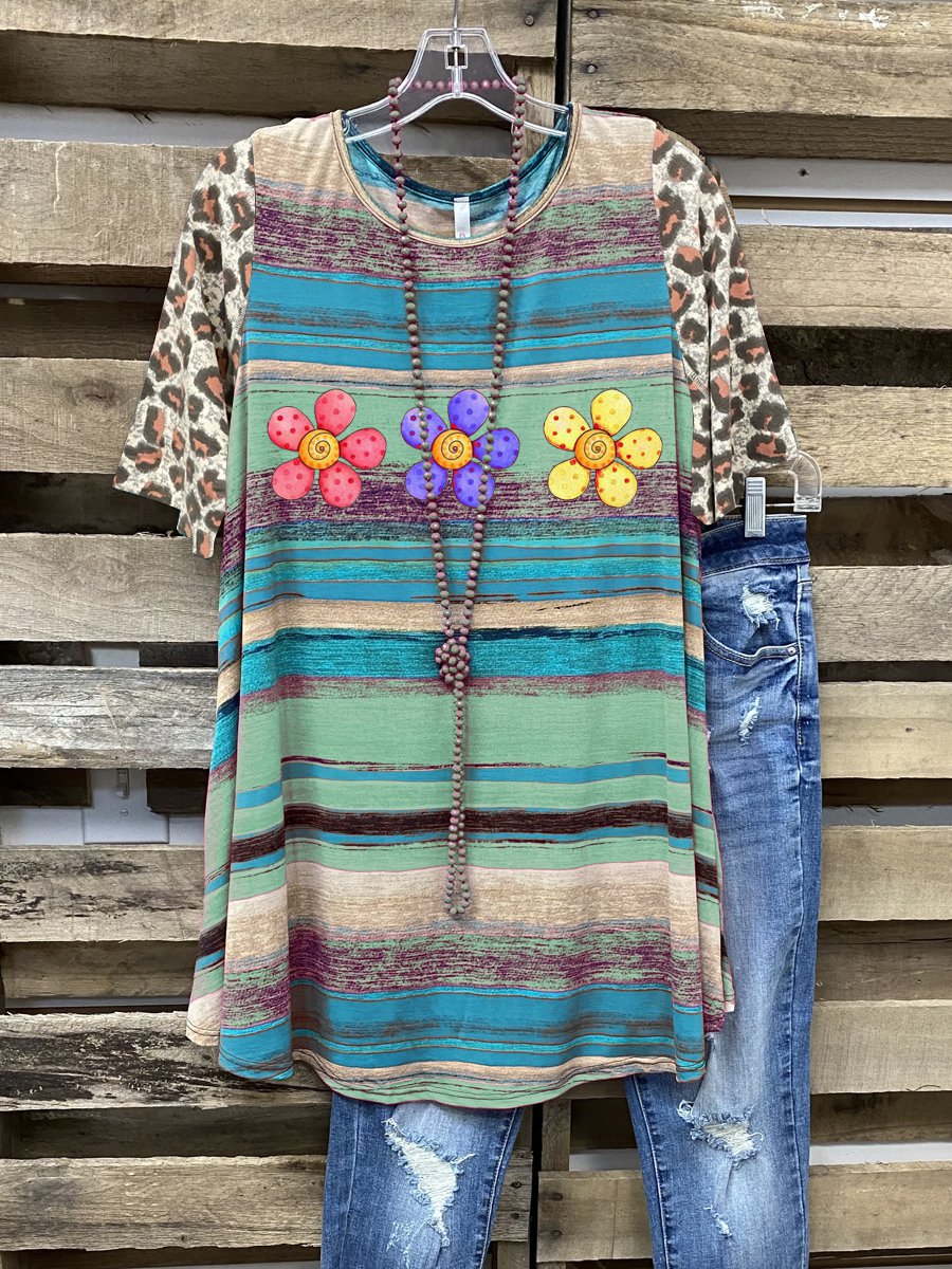 Short Sleeve Casual Crew Neck T-Shirts - Noracora