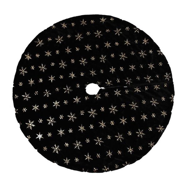 Christmas Decorations Black Gold Tree Skirt, Skirt With Sequin For Xmas Indoor Outdoor