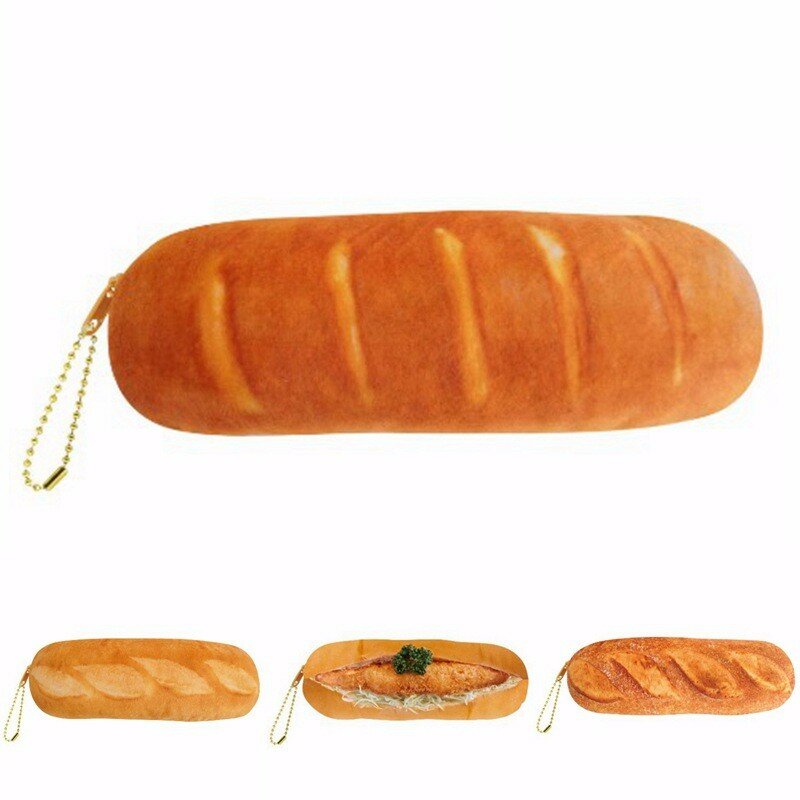 WAM PC-CB003 Lifelike French Bread Pencil Case Novelty Baguette Pen Bag Stationery School Office Supplies