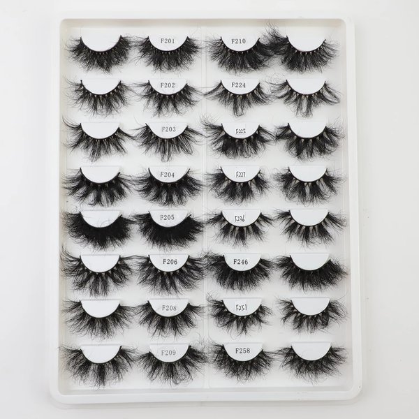Fluffy Lashes Real Mink Eyelashes Thick HandMade Full Strip Lash Cruelty Free Luxury Makeup Dramatic Eyelash 25mm