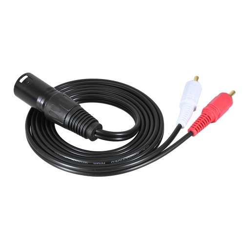 1.5 m / 5 Pies Audio Estéreo Disidente Y Patch Cable de la Cuerda 1 XLR Jack a 2 RCA Jack Enchufe