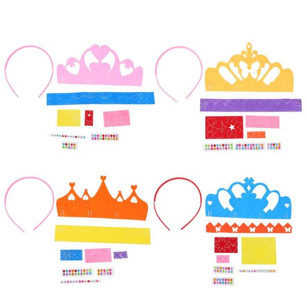 Party Hats 4 Set Creative Kids Birthday DIY Accessories Crown Themed Headdress